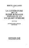 La littérature de la Suisse romande expliquée en un quart d'heure