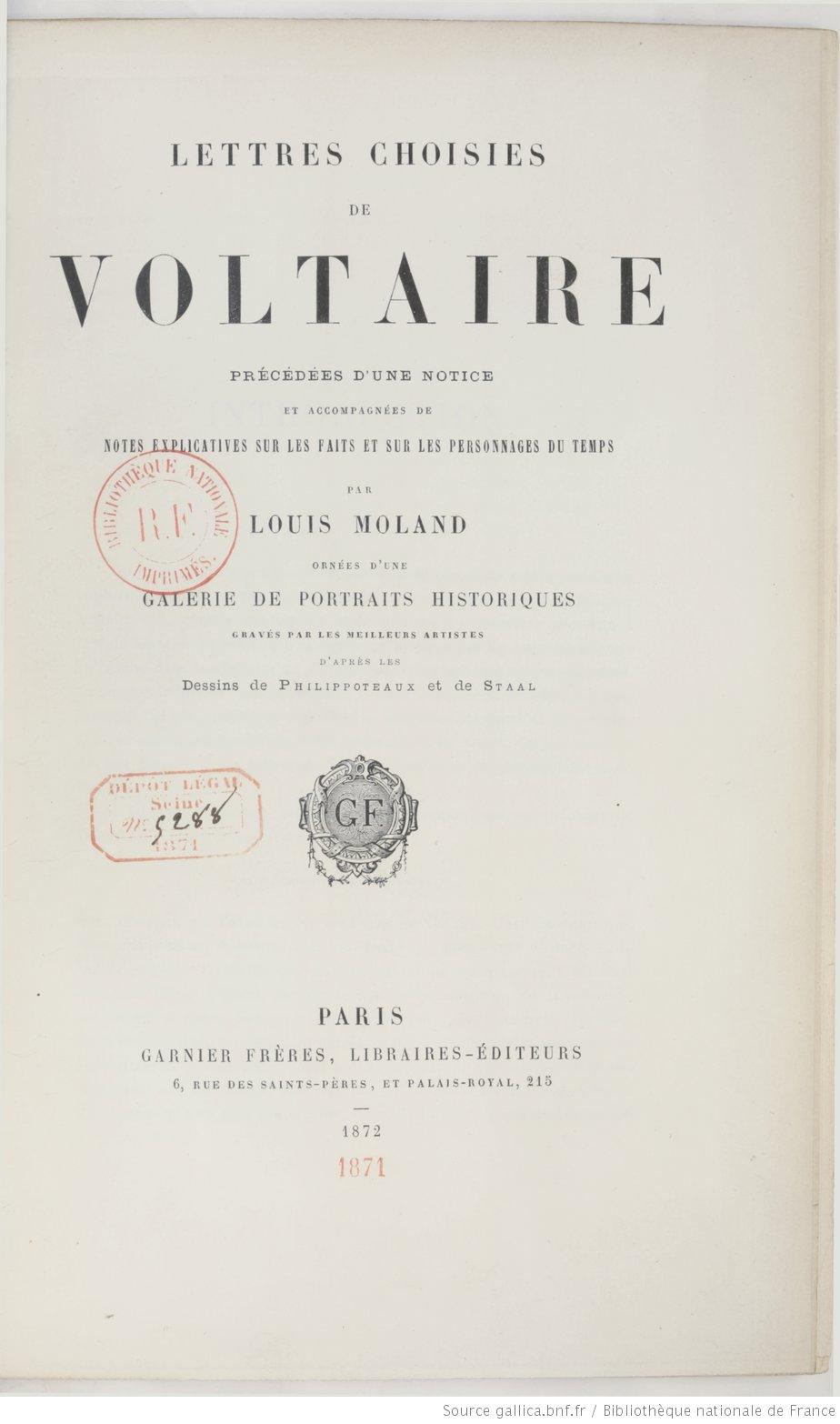 Lettres choisies de Voltaire