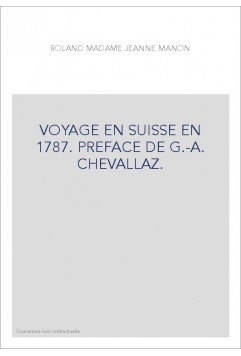 Voyage en Suisse en 1787